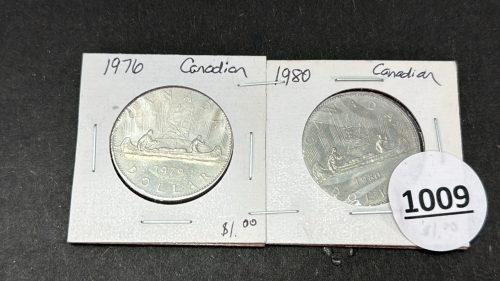 1976 & 1980 Canadian $1 Coin