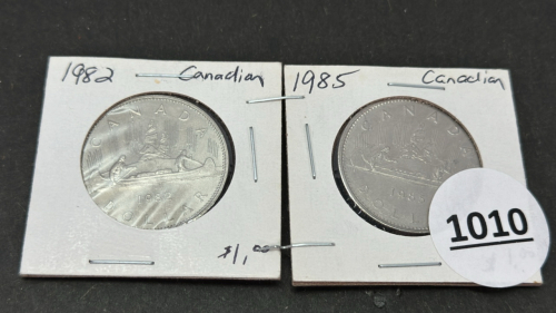 1982 & 1985 Canadian $1 Coin