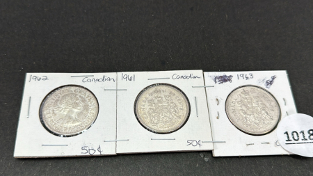 (3) Canadian 50 Cent Coins