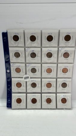 (20) Canadian 1 Cents Coins