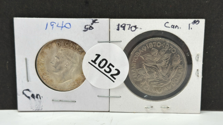 1940 Cdn. Half Dollar & 1970 Cdn. One Dollar Coins