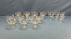 (11) Etched Glass Sherberts &(8)3" Brandy Glasses