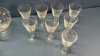 (11) Etched Glass Sherberts &(8)3" Brandy Glasses - 7