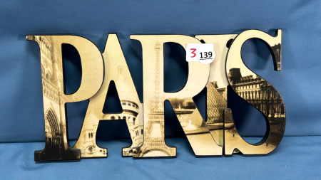 Wooden Paris Cut Out Plaque