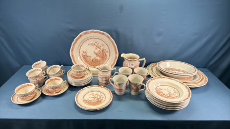 Furnivals 1913 Quail Pattern Set of Dishes