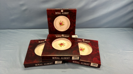 (4)Royal Albert Rose Cameo 8" Plates