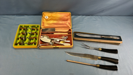 Carving Set & Misc. Cutlery Lot