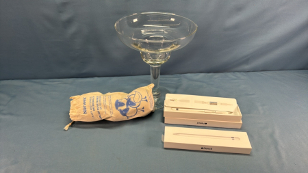 10"H Pedestal Bowl, (2) Apple Pencils &Dryer Balls