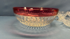 Cranberry Glass Trimmed 10" Fruit Bowl - 2