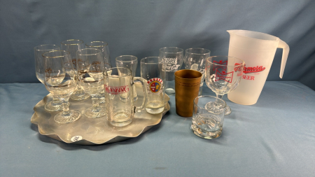 Assorted Beer & Coke Glass Lot