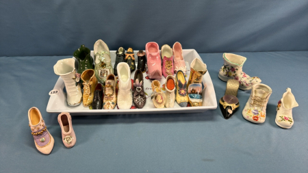 Lg Selection of Collectable China Slippers&Boots