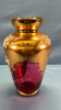 Cranberry 10"H Vase with Enameled Décor - 2