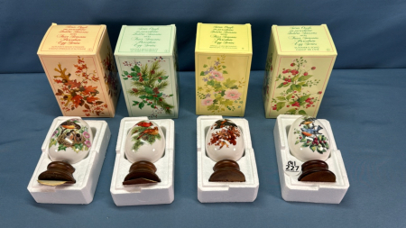 (4) Avon Four Season Porcelain Eggs