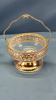 (2) Sugar Bowls in Stands & 7" Glass Basket - 4