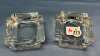 Pair of Glass Ash Trays&(2)3"H China Spoon Holders - 6