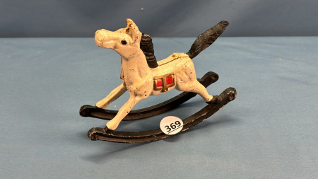 Repro Cast Iron Coin Bank Rocking Horse