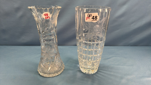 (2) 10" Glass Vases