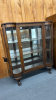 Oak China Cabinet with Double Bow Corners