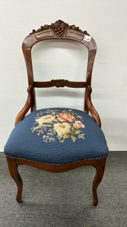 Victorian Needlepoint Seated Chair