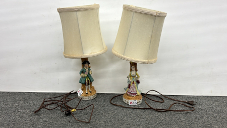 Pair of Hand Painted Lamps