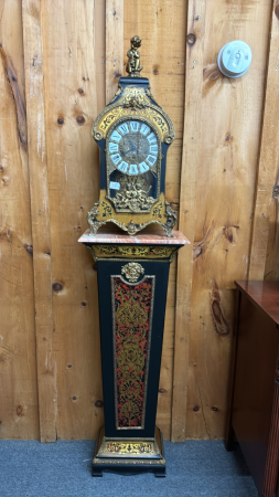 Ornate Vintage Style Clock on Marble Top Stand