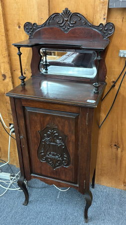 Mahogany Music Cabinet with Mirrored back