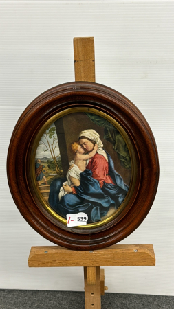 Mother & Child Print in a 12"H Oval Frame