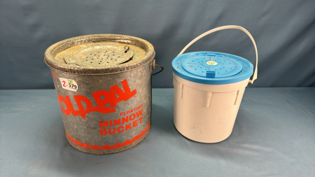 Metal Old Pal Minnow Bucket & Sm. Plastic Bucket