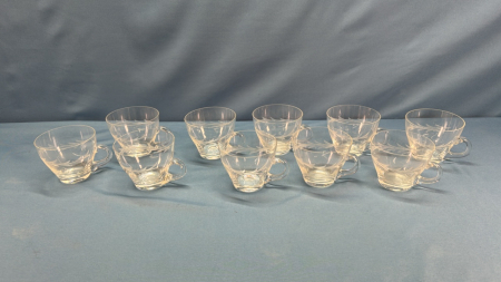 (10) Etched Glass Punch Glasses