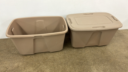 (2) Rona 121L Totes - Only 1 Lid