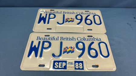 Pair of British Columbia License Plates