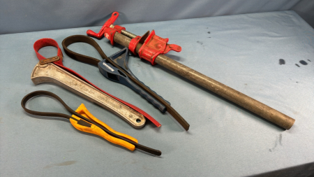 3/4" Pipe Clamp & (3) Strap Wrenches