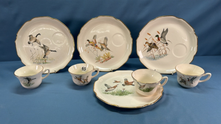 4 Piece Georgian Luncheon Set with Wildlife Scenes