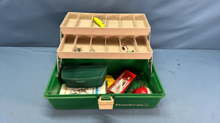 Plastic 12" Tackle Box with small amount of Tackle