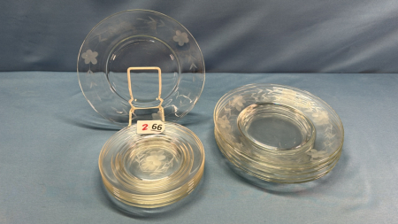 (6) Glass Plates &(5)Matching Glass Plates