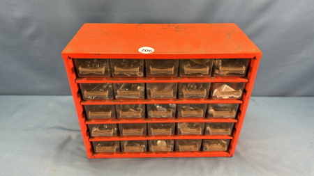 25 Drawer Parts Bin with Quantity of Hardware