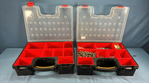 (2) Plastic Hardware Storage Containers