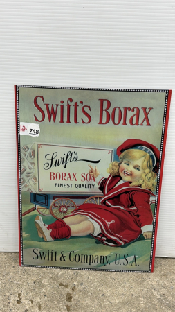 Swift's Borax Repro Tin Sign