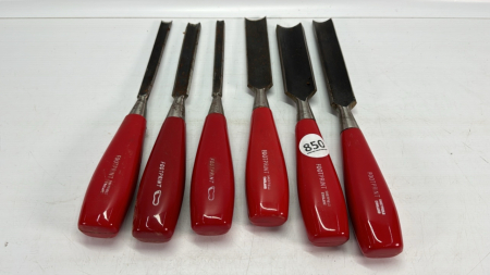 Set of 6 Footprint Wood Chisels