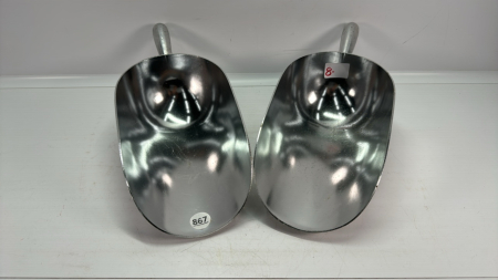 (2) Aluminum 85 Oz Round Bottom Scoops