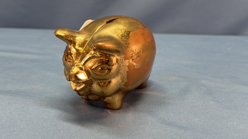 Brass 4" Long Piggy Bank