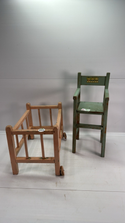 Dolls Bed & High Chair