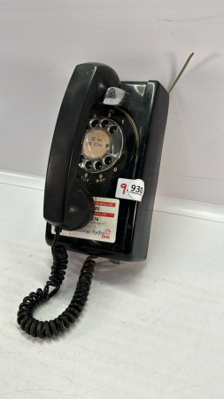 Rotary Dial Black Wall Phone