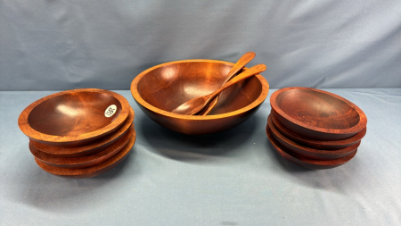 Wooden Salad Bowl Set