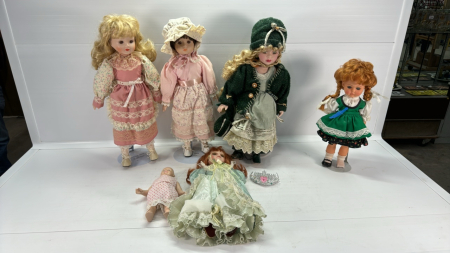 (6) Porcleain Faced Dolls