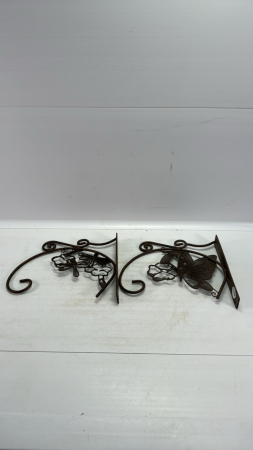 Pair of Wall Mount Hanging Brackets w/Butterfly's