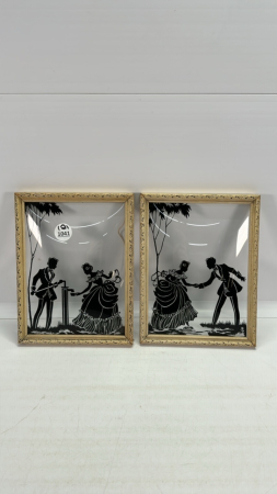 (2) Framed Glass Silouettes