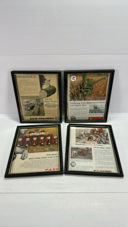 (4) Framed Farming Equipment Articles