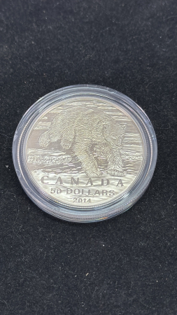 (1) Canadian $50 Coin 2014 Polar Bear