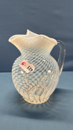 Opalescent 9" Swirl Glass Pitcher